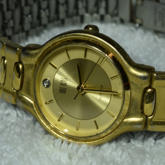Vintage 1980s Bill Blass Gold Tone Quartz Watch